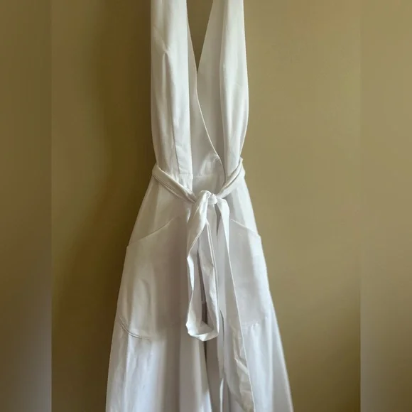 MILLY | Elegant White Halter Dress, Collared, Hi-Low, Fashion Week 2016, Size 6 - Picture 11 of 12